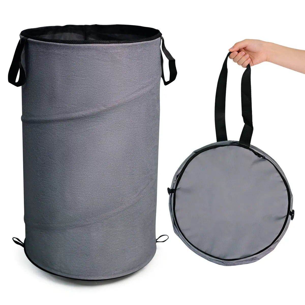30-Gallon (109L) Collapsible Laundry Baskets - Foldable Pop-Up Hampers for Laundry - Enhanced Oxford Laundry Hamper with Reinforced Handles for Bedroom, Bathroom, Children's Room, Dormitory, Travel, and Storage Organization