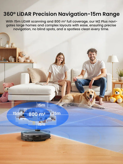 Lefant M2 plus Lidar Navigation Robot Vacuum and Mop, 6000Pa Suction, Multi-Floor Mapping, Self-Emptying and Filling, Robot Vacuum for Floors Pet Hair, Ideal Gift for Mom / Mother’S Day
