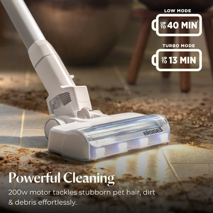 BISSELL Powerclean Lite 200W 3-in-1 Cordless Stick Vacuum with Tangle-Free Brush Roll, LED Headlights, and Self-Standing Design