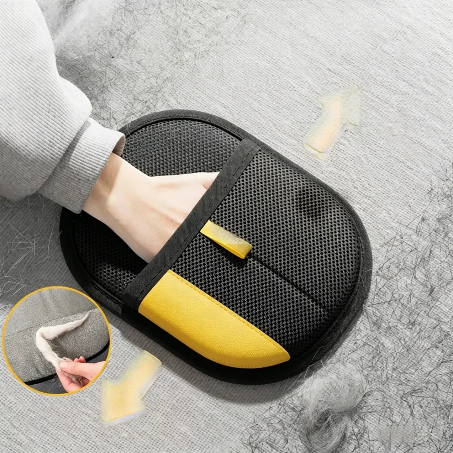 Electrostatic Hair Removal Gloves with Two-Way Brush for Effective Grooming and Cleaning of Cat and Dog Hair