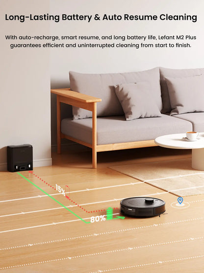 Lefant M2 plus Lidar Navigation Robot Vacuum and Mop, 6000Pa Suction, Multi-Floor Mapping, Self-Emptying and Filling, Robot Vacuum for Floors Pet Hair, Ideal Gift for Mom / Mother’S Day