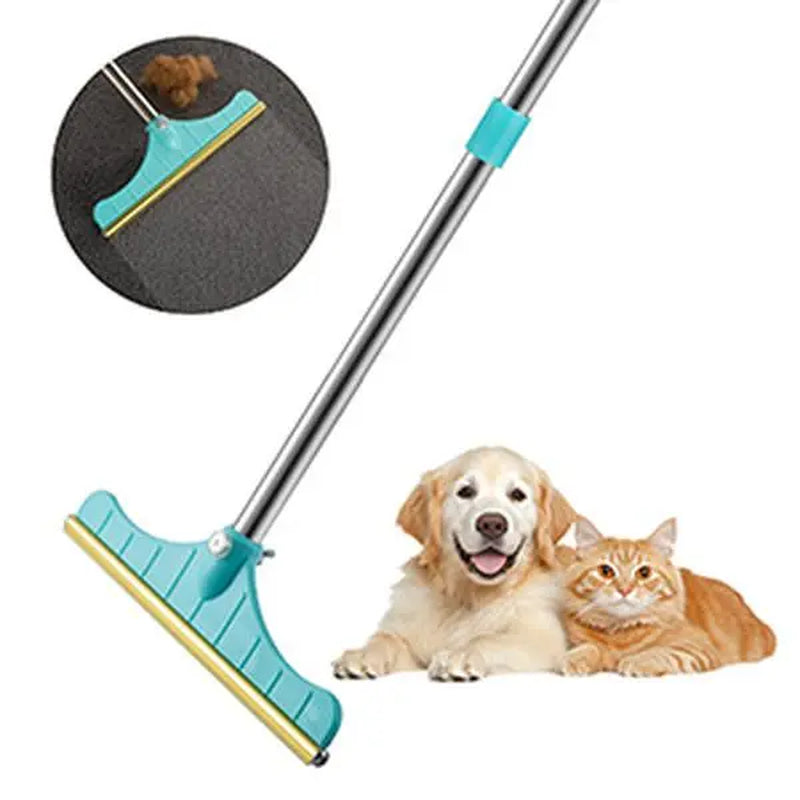 Professional Pet Hair Remover and Carpet Rake, Adjustable Reusable Cleaning Brush with Hanging Ring