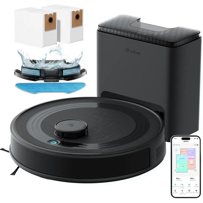 Lefant M2 plus Lidar Navigation Robot Vacuum and Mop, 6000Pa Suction, Multi-Floor Mapping, Self-Emptying and Filling, Robot Vacuum for Floors Pet Hair, Ideal Gift for Mom / Mother’S Day
