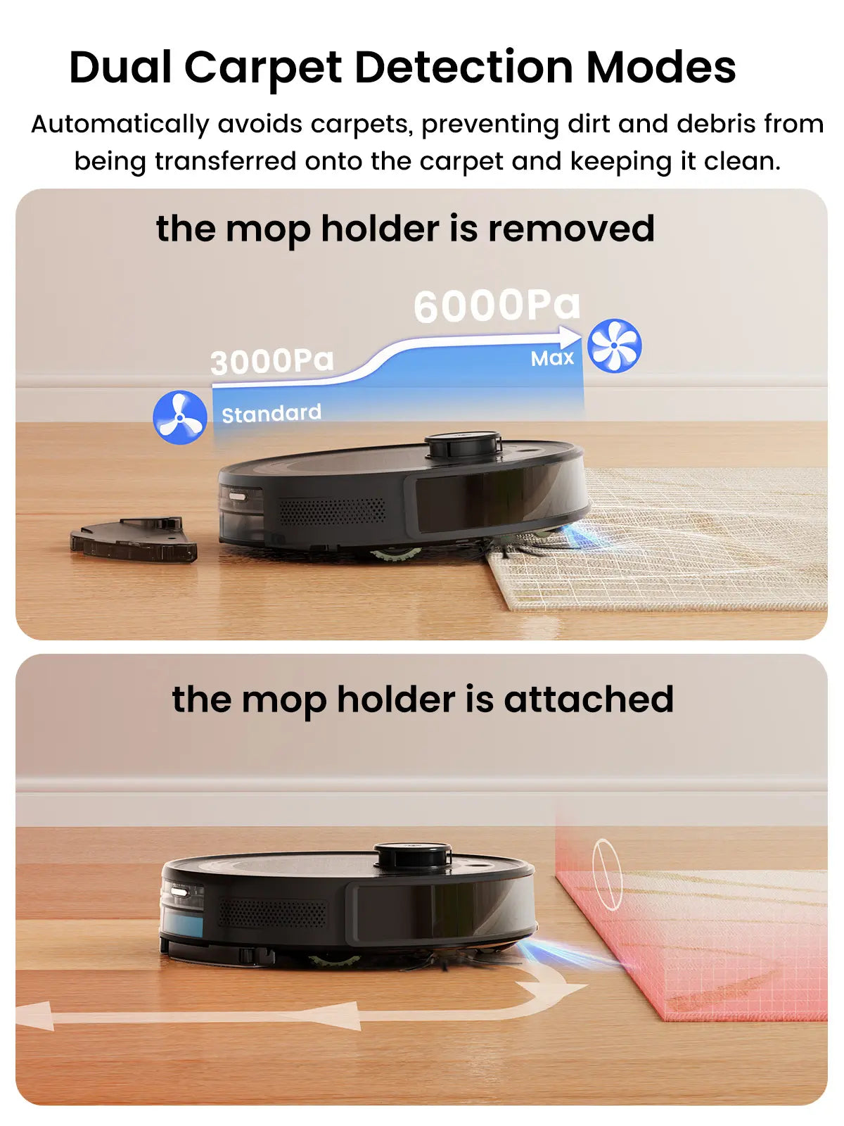 Lefant M2 plus Lidar Navigation Robot Vacuum and Mop, 6000Pa Suction, Multi-Floor Mapping, Self-Emptying and Filling, Robot Vacuum for Floors Pet Hair, Ideal Gift for Mom / Mother’S Day
