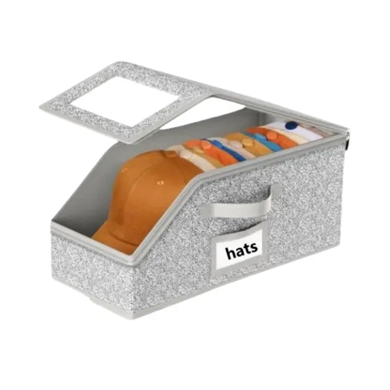 Stackable Dustproof Hat Storage Boxes for Baseball Caps, Holds up to 24 Hats, Durable Cardboard Box for Men, Classic Style, Wardrobe Organizer